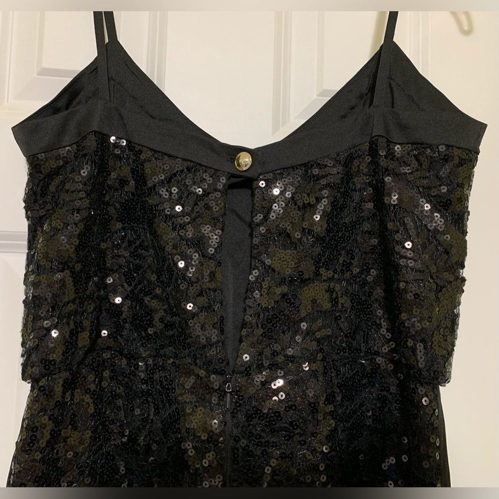 Full Sequin Jumpsuit Sparkly Fabulous CLOSET 8 Black Thin StrapPockets - Picture 9 of 13